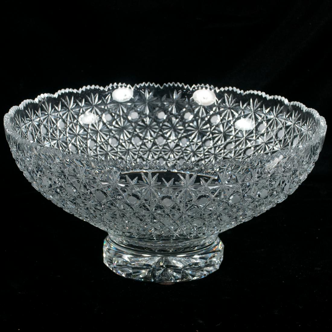 Large Russian cut crystal footed compote (1 of 3)