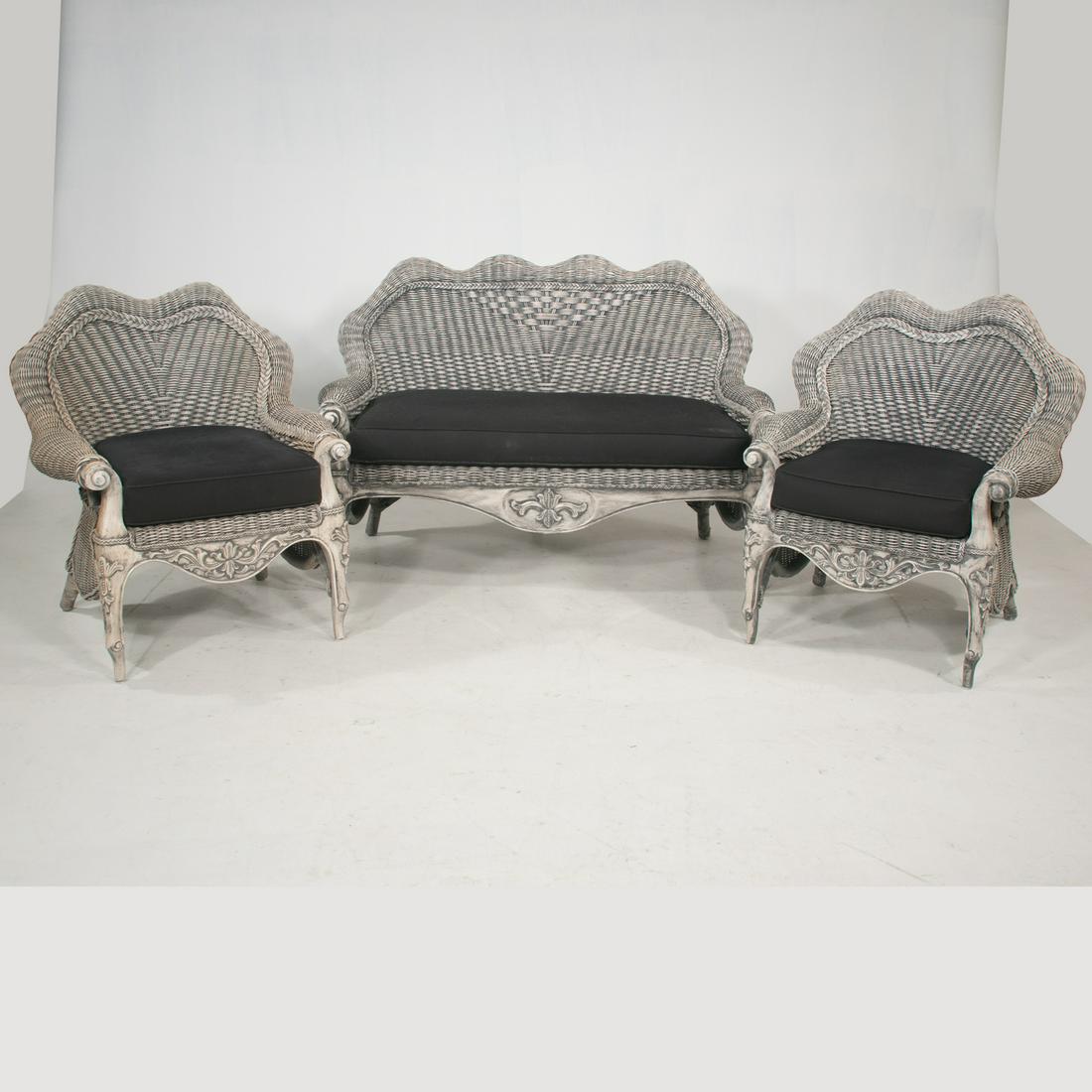 Vintage quality three piece set of wicker (1 of 9)