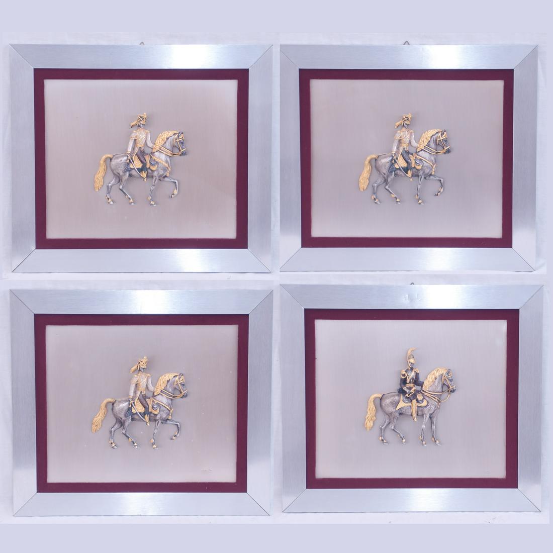 Giuseppe Vasari, Group of four framed bronze figures of (1 of 9)