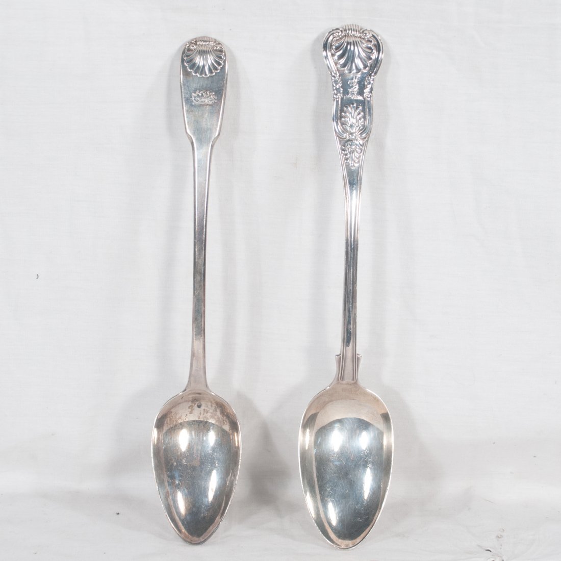 Two English sterling silver serving spoons (1 of 4)