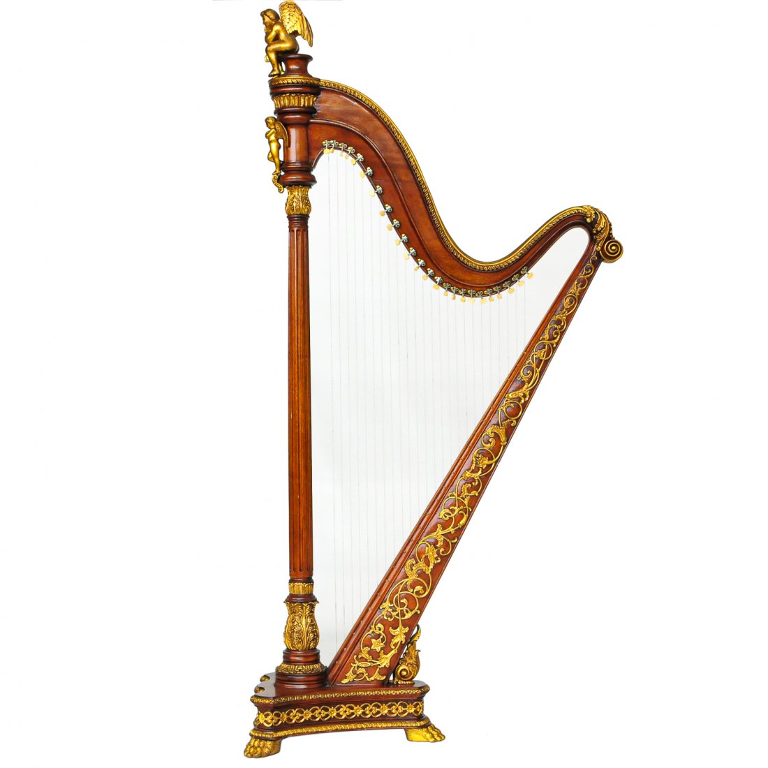Mahogany and gilt harp (1 of 7)