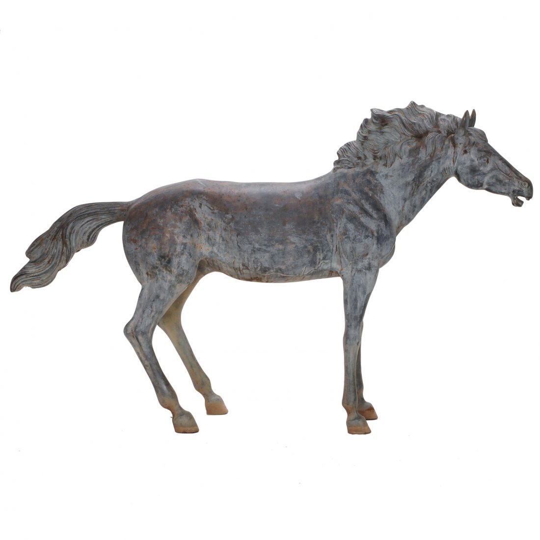Large verde bronze horse, 88" long, 55" high (1 of 4)