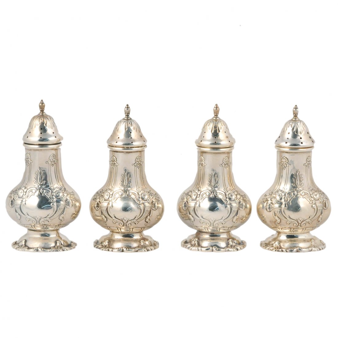 Group of four Francis I sterling silver salt and pepper (1 of 5)