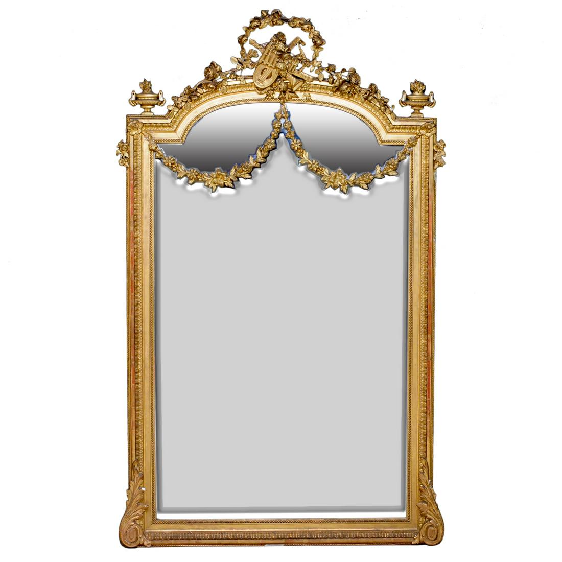 Louis XVI gold gilt dome top mirror (1 of 5)