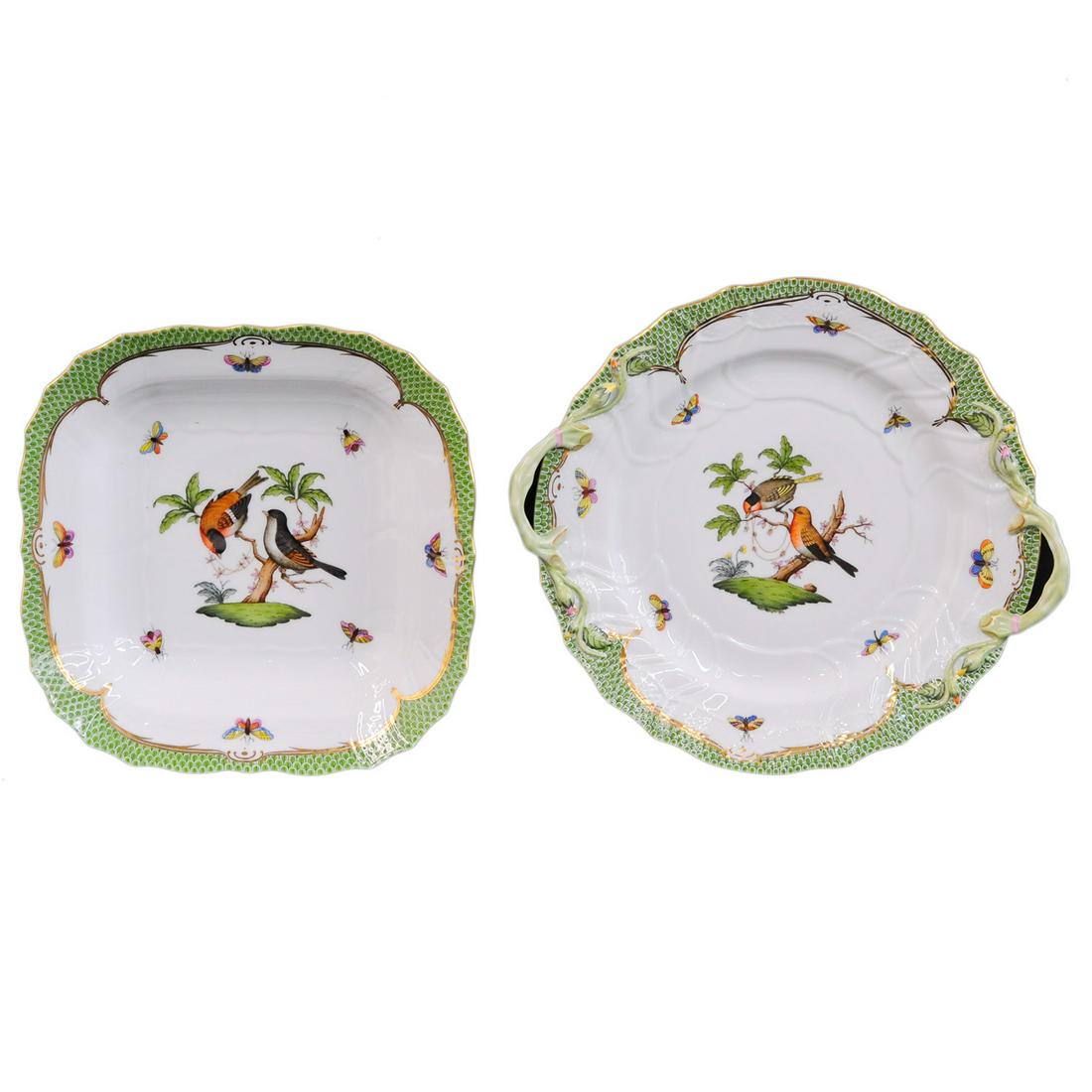 Herend Rothschild china circular platter and bowl (1 of 5)