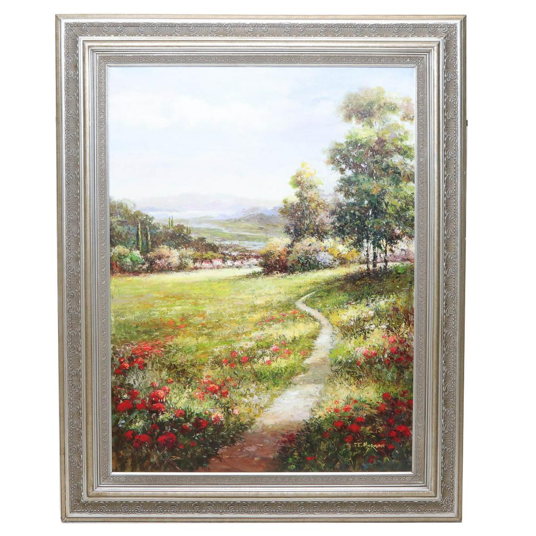 Oil painting on canvas, landscape scene (1 of 4)