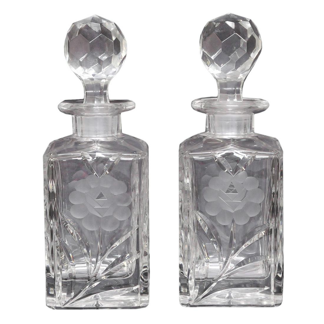 Pair of cut glass decanters (1 of 3)