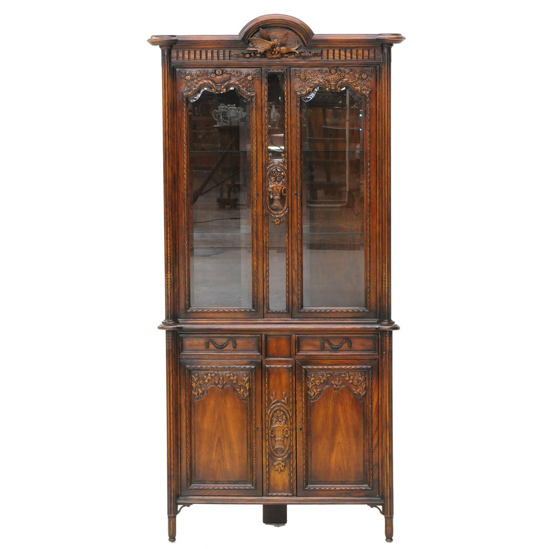 Theodore Alexander oak corner cabinet (1 of 6)