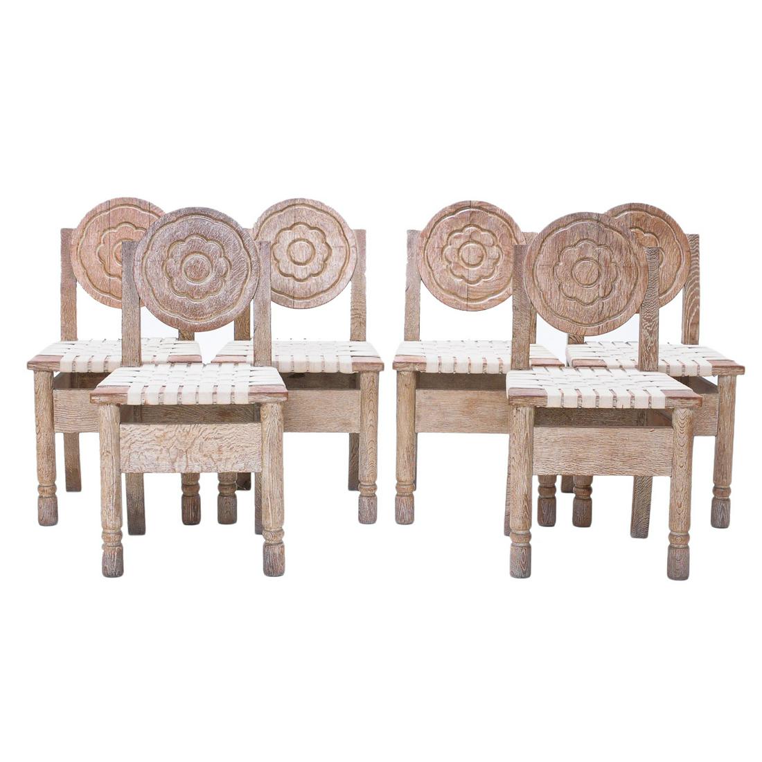 French style lymed oak set of six dining chairs (1 of 6)