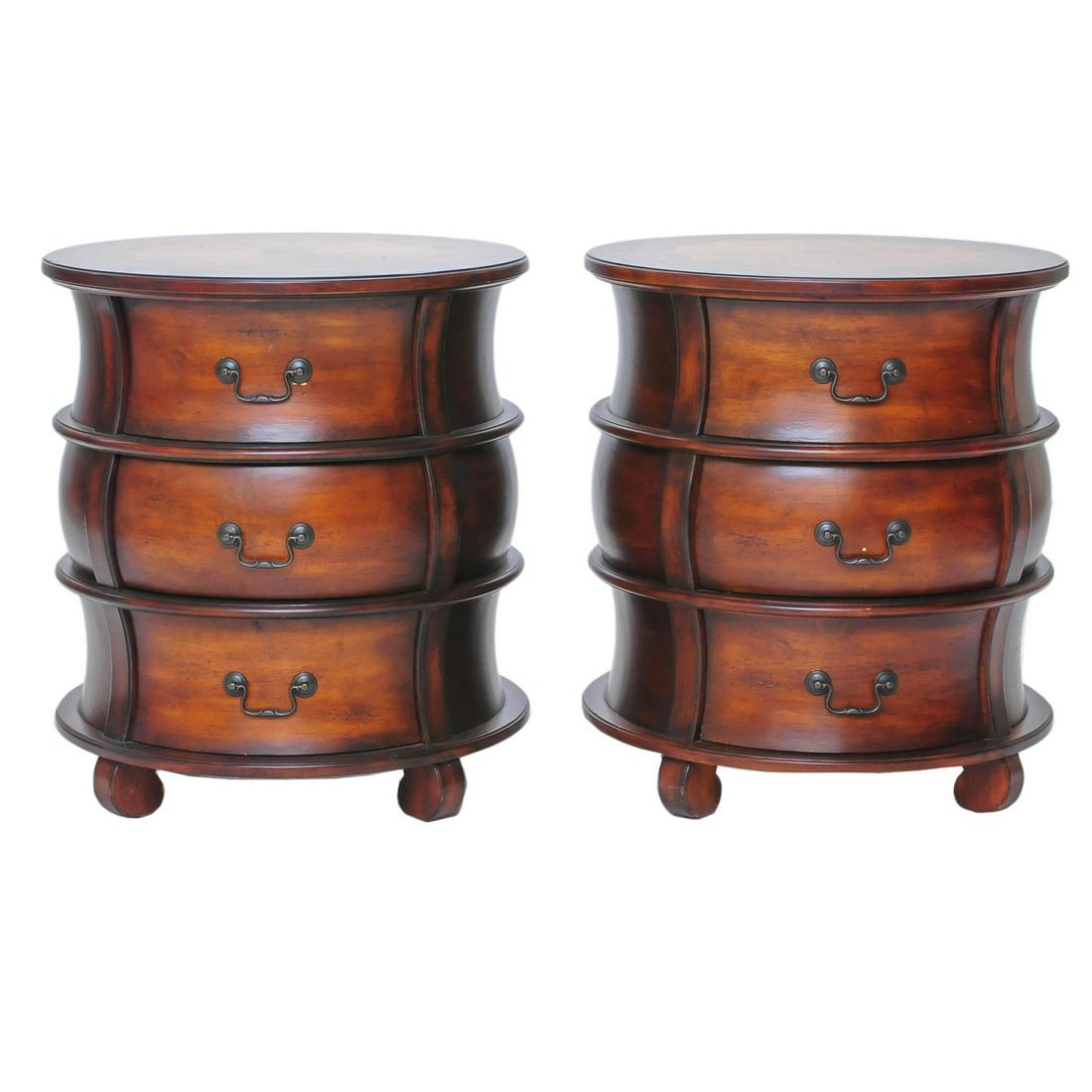 Pair of Butler Company mahogany circular side chests (1 of 4)