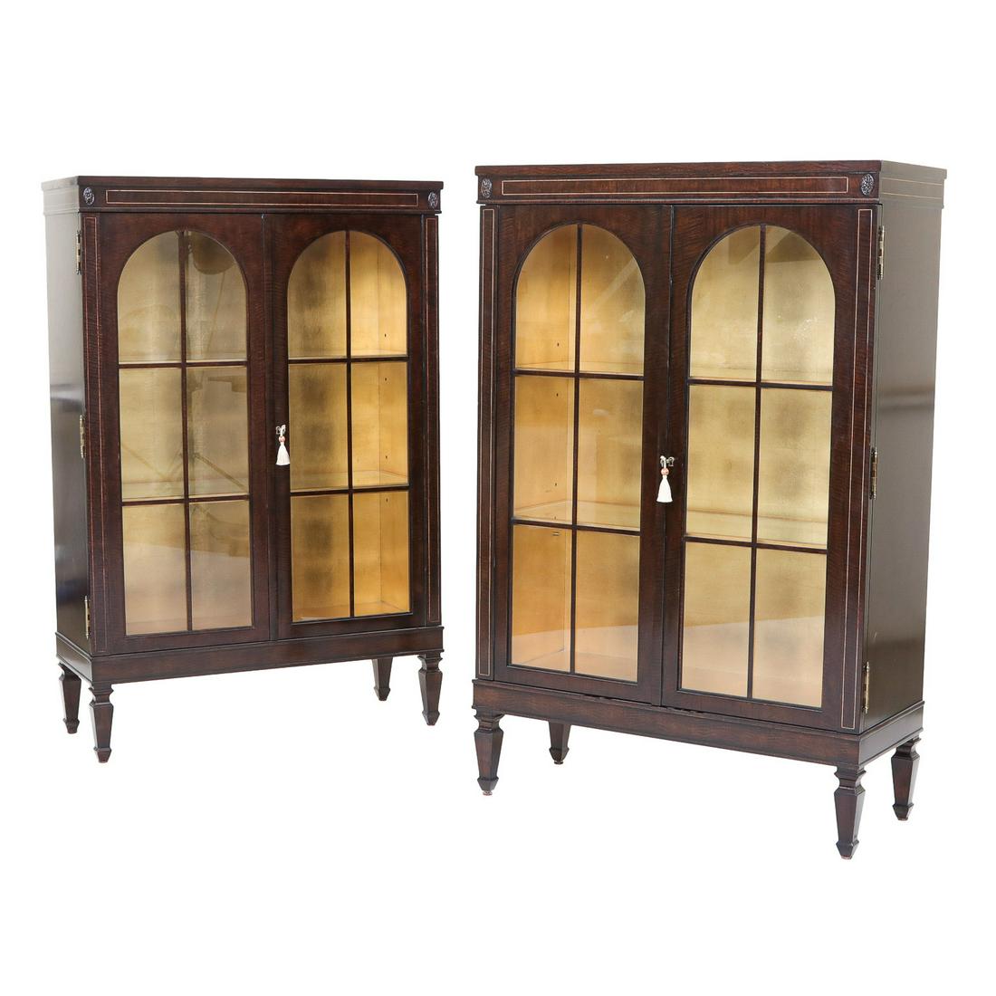 Theodore Alexander Pair of Mahogany Display Cabinets (1 of 5)