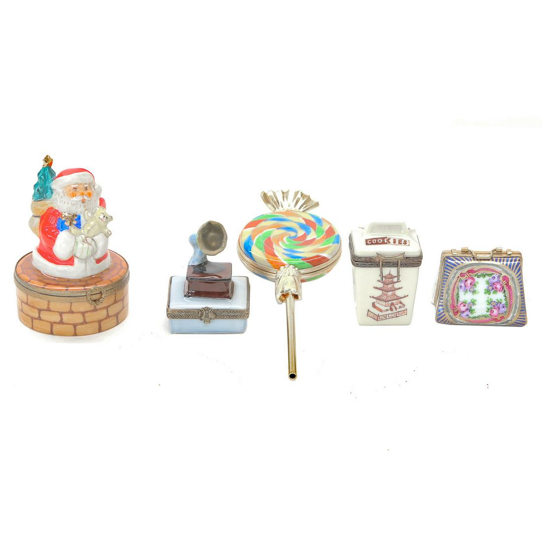 Group of Five Limoges Cabinet Boxes (1 of 3)
