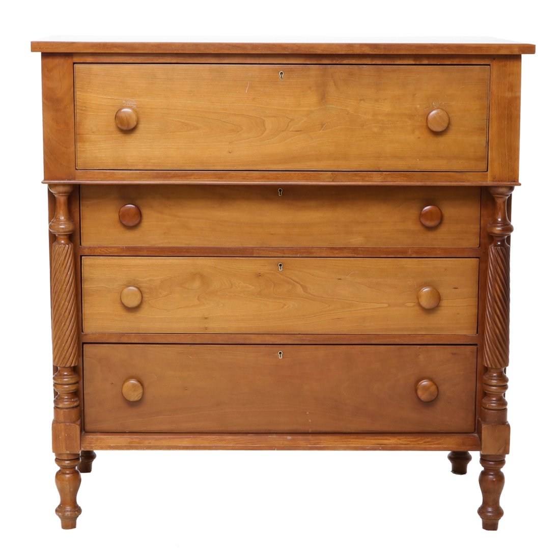 Cherry Wood Step Front Chest With One Deep Drawer (1 of 6)