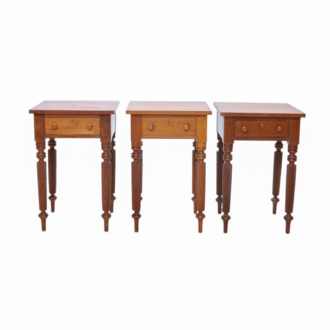 Cherry Wood Side Tables, Group of Three (1 of 6)