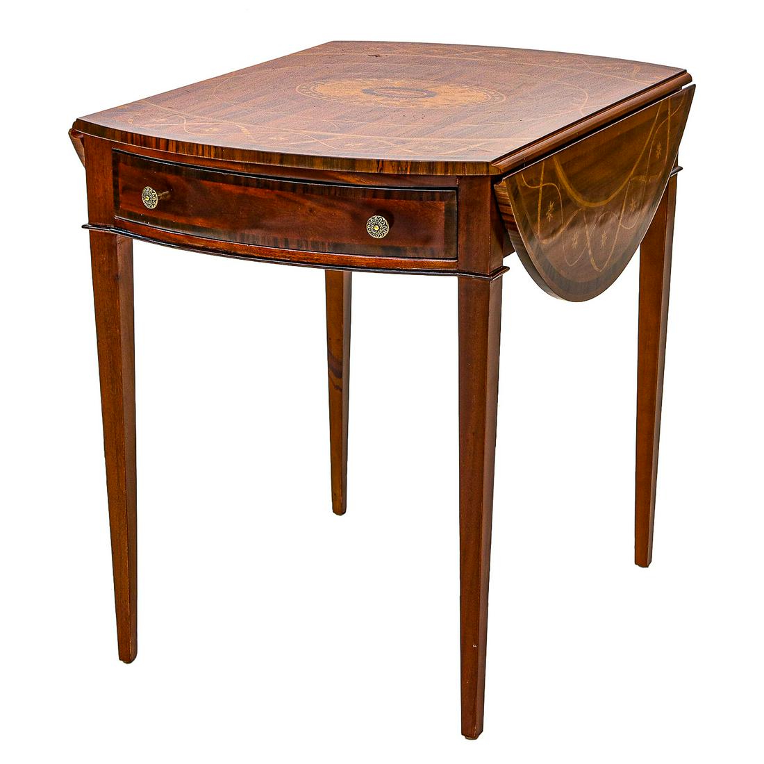 Mahogany Pembroke Table with Inlaid Top (1 of 5)