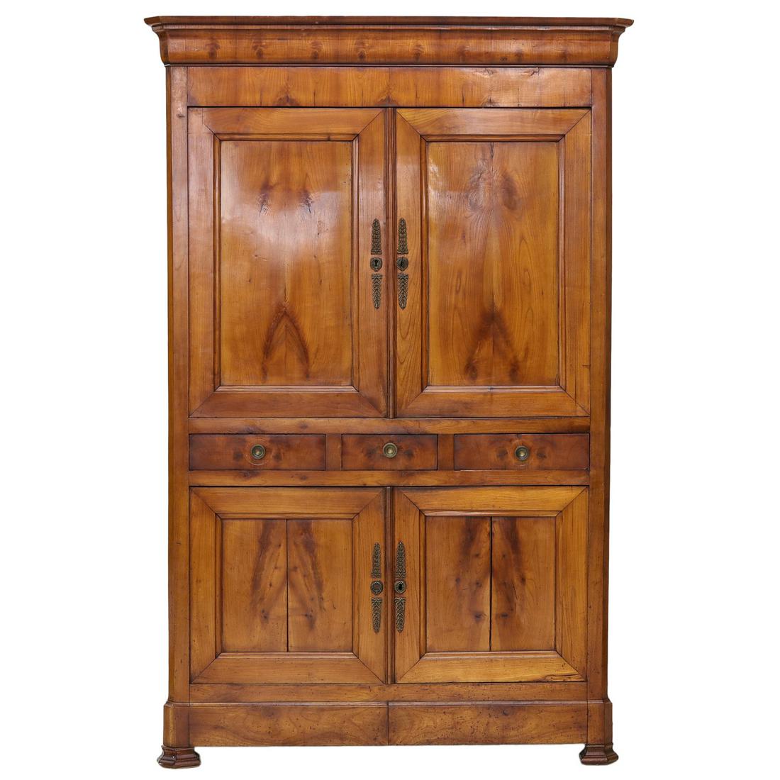 19th C. Louis Philippe Cherry Wood Armoire (1 of 7)