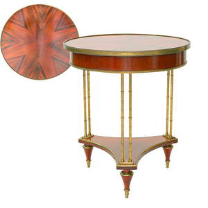 19th C. French Empire Kingswood Circular Side Table