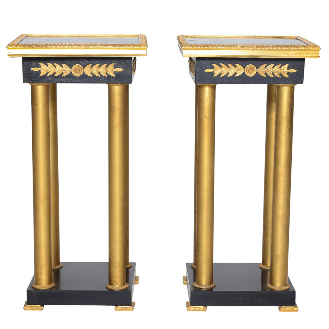 Antique Empire Style Pedestals of Marble and Gilt Bronze (1 of 4)