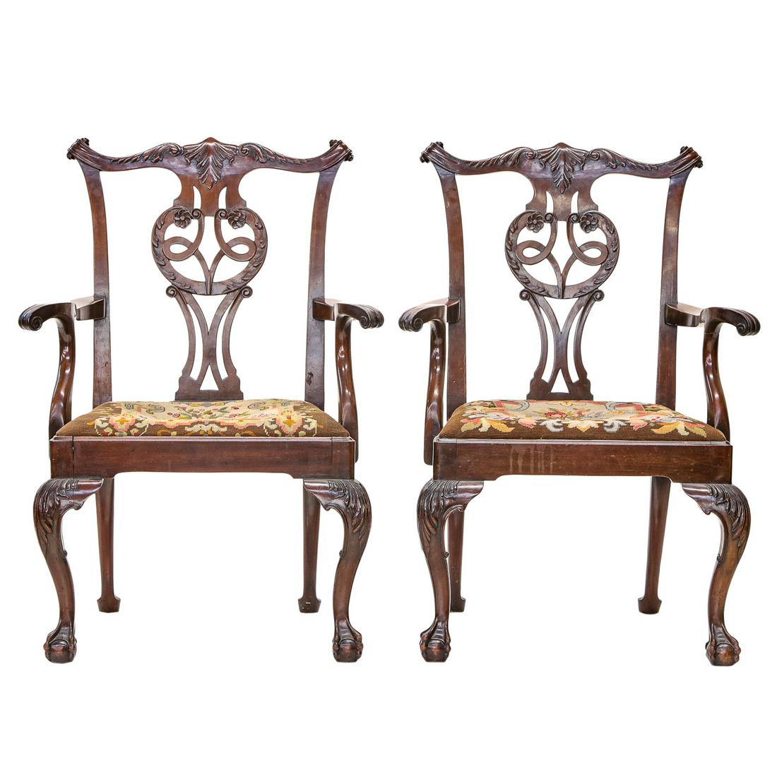 19th C. Waring and Gillow Mahogany Armchairs (1 of 7)