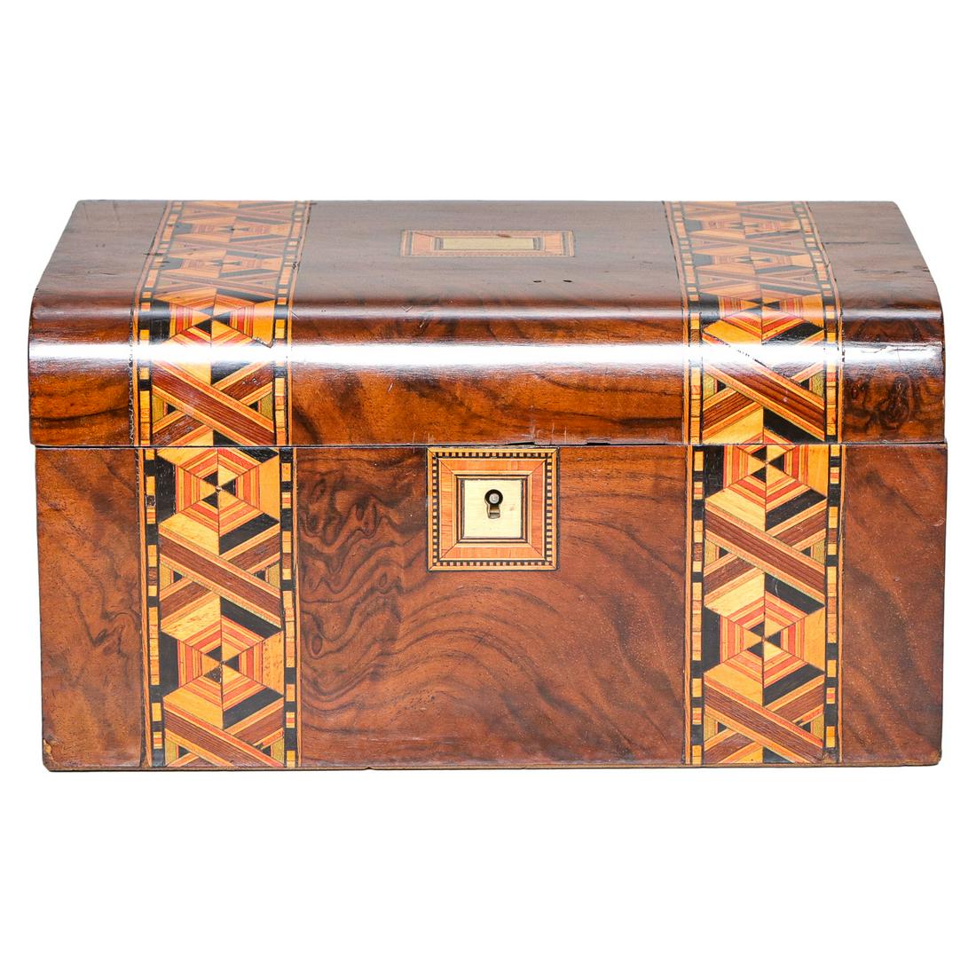 19th C. Burl Walnut Jewelry Box (1 of 7)