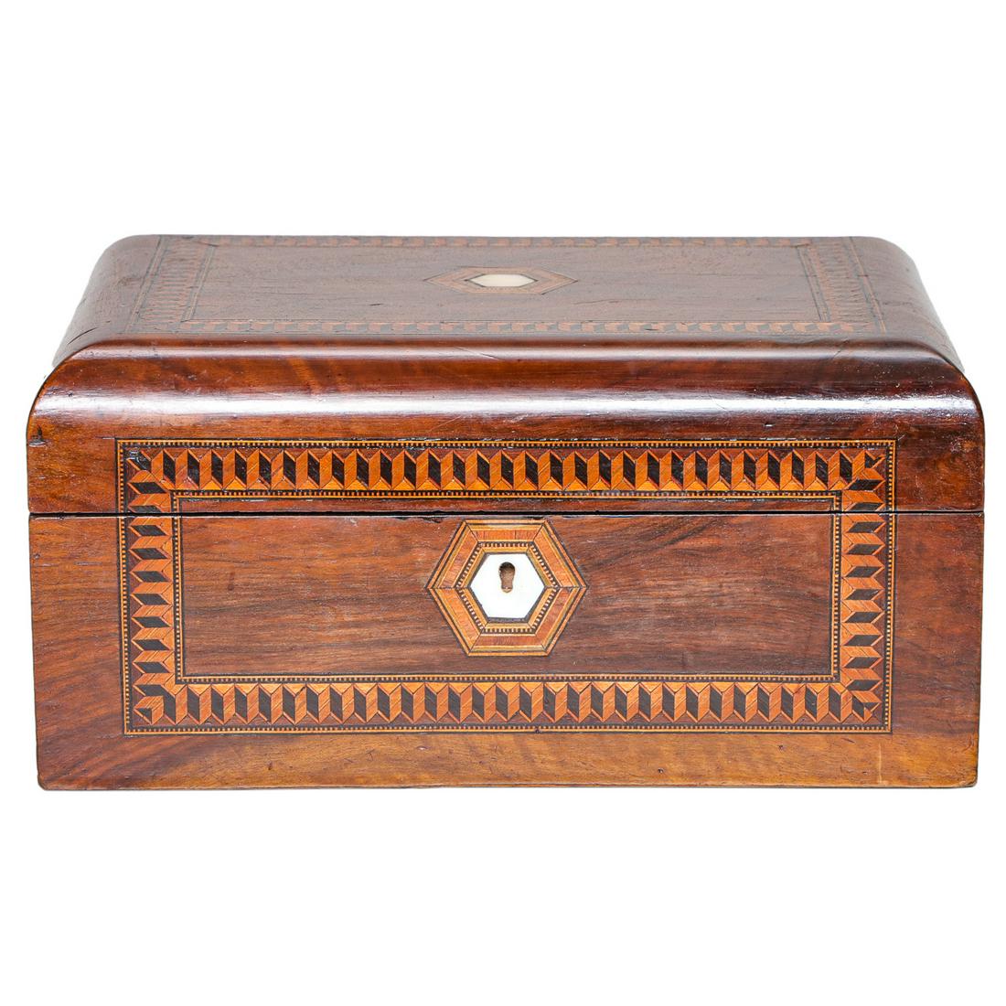 19th C. English Walnut Box (1 of 7)
