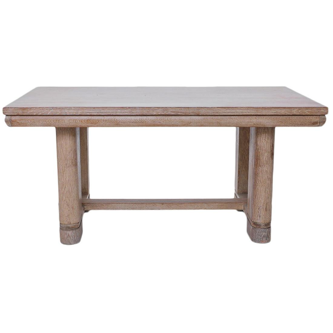 French Limed Oak Rectangular Dining Table (1 of 4)