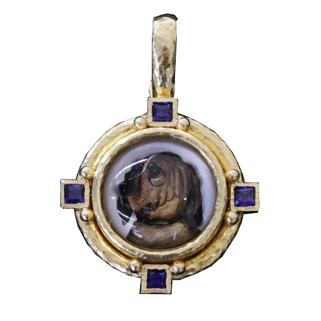 Elizabeth Locke Essex Crystal Dog Pendant (1 of 2)