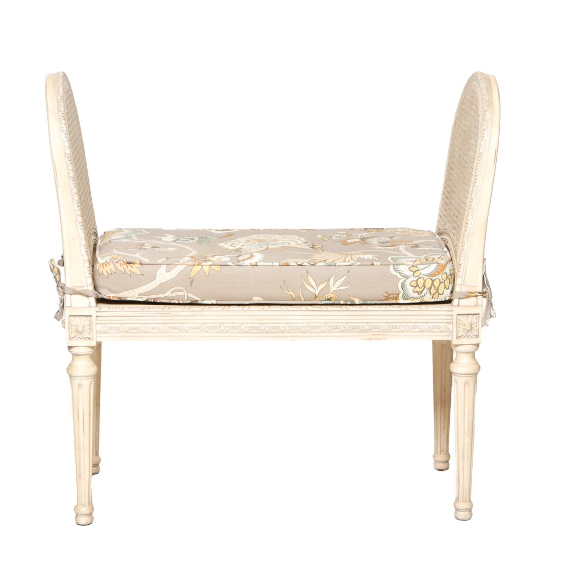 Louis XVI Style Bench with Tall Arched Cane Sides (1 of 4)