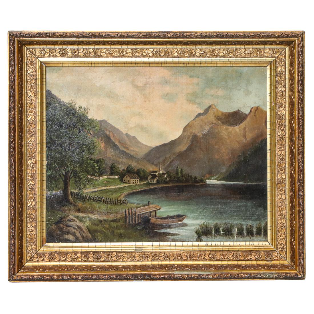 19th C. Landscape Painting, Oil on Canvas (1 of 4)