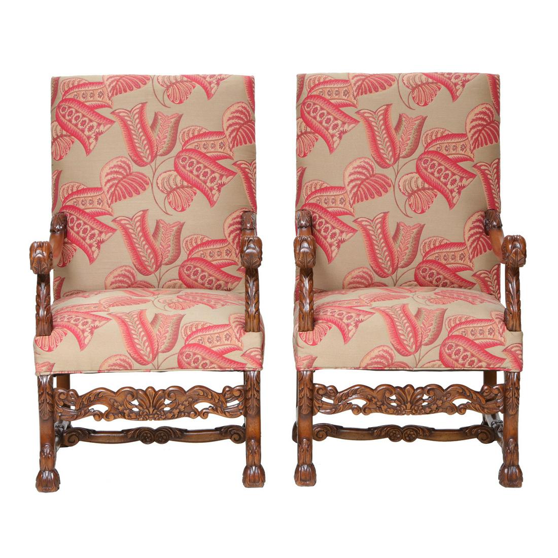 French Style Walnut Library Chairs (1 of 6)