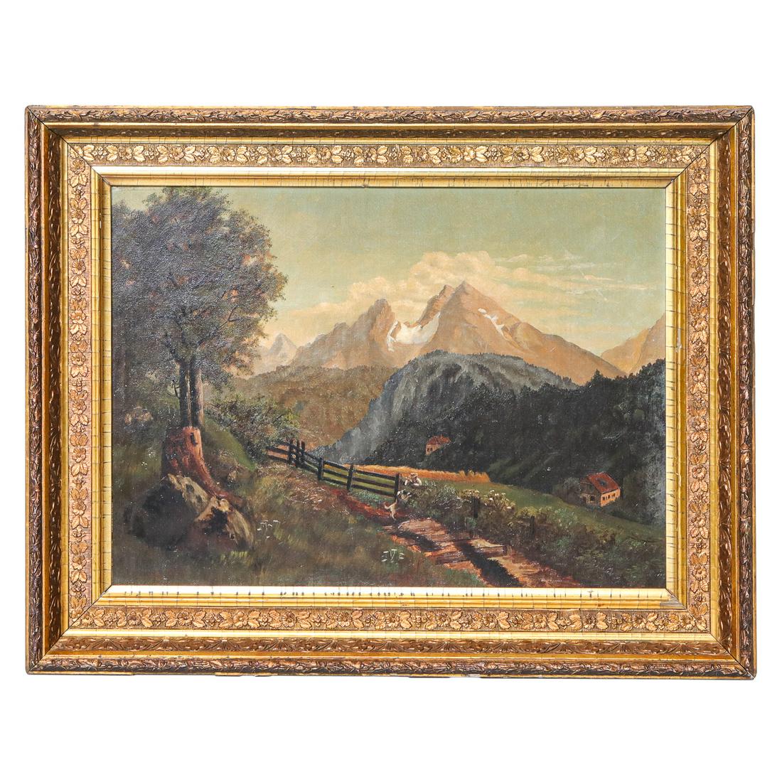19th C. Landscape Painting, Oil on Canvas (1 of 4)