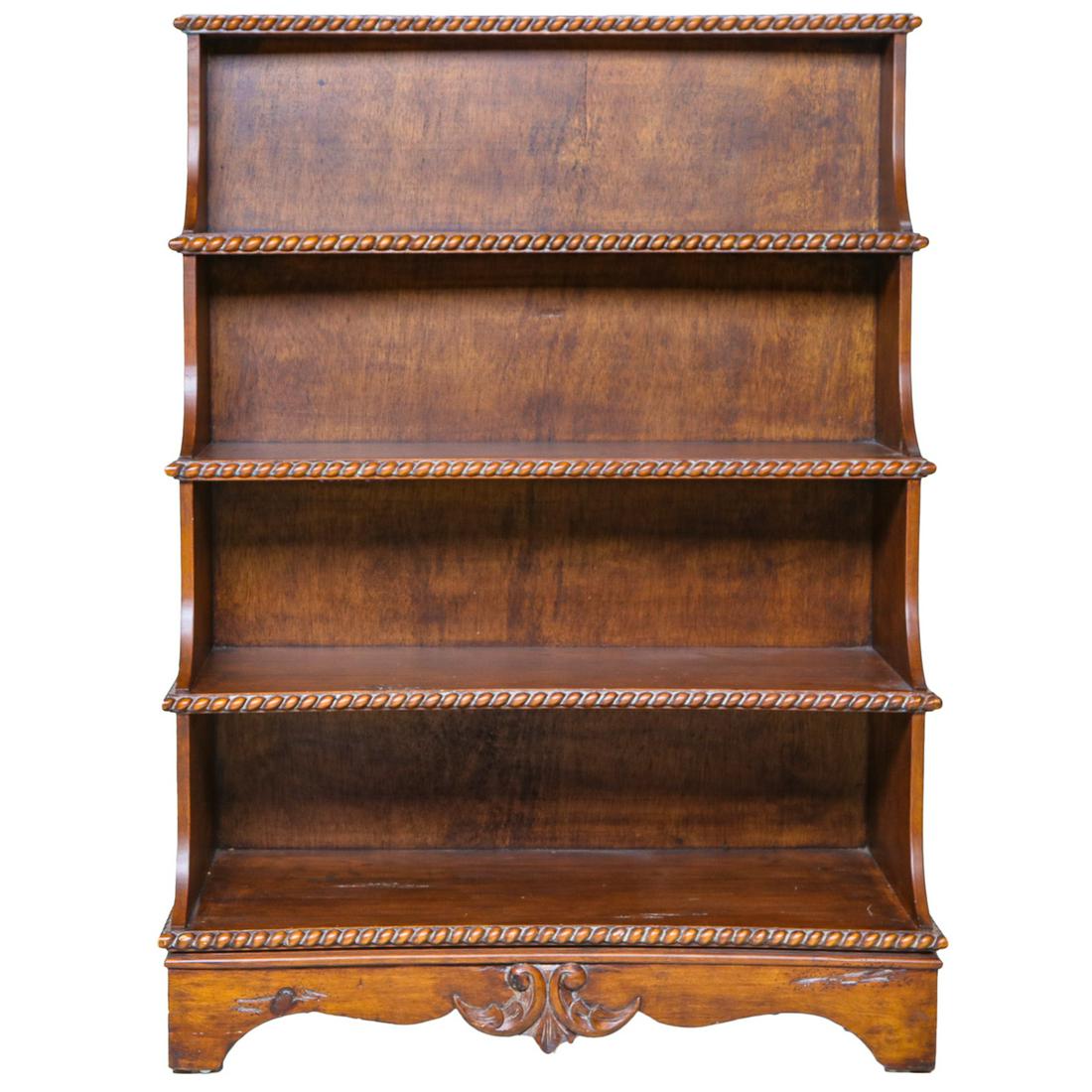 Mahogany Open Bookshelf with Concave Front (1 of 4)