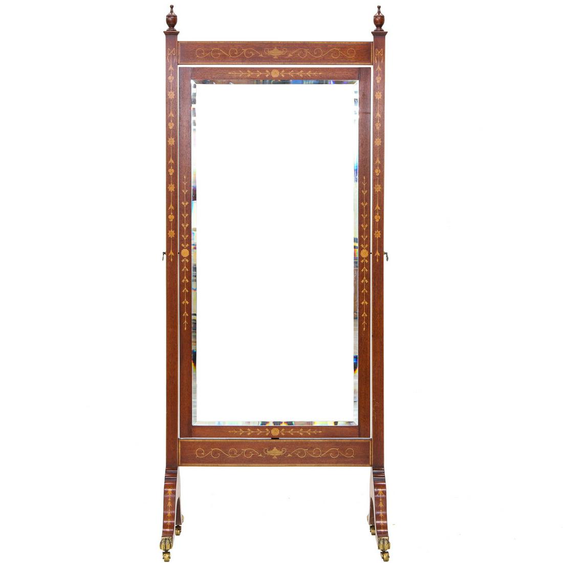 English Mahogany Cheval Mirror (1 of 5)