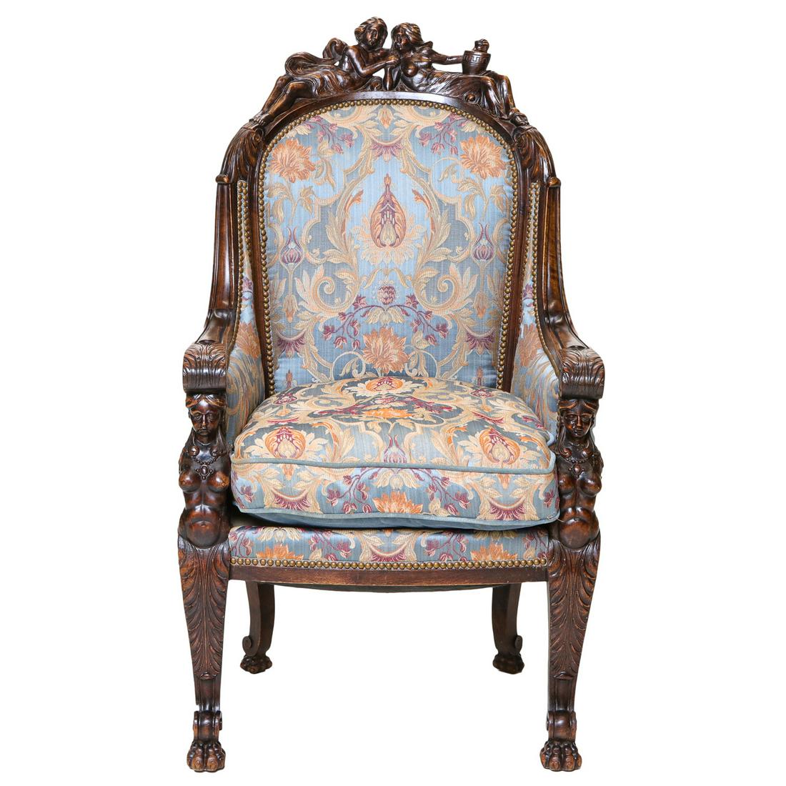 19th C. English Walnut Library Chair (1 of 7)