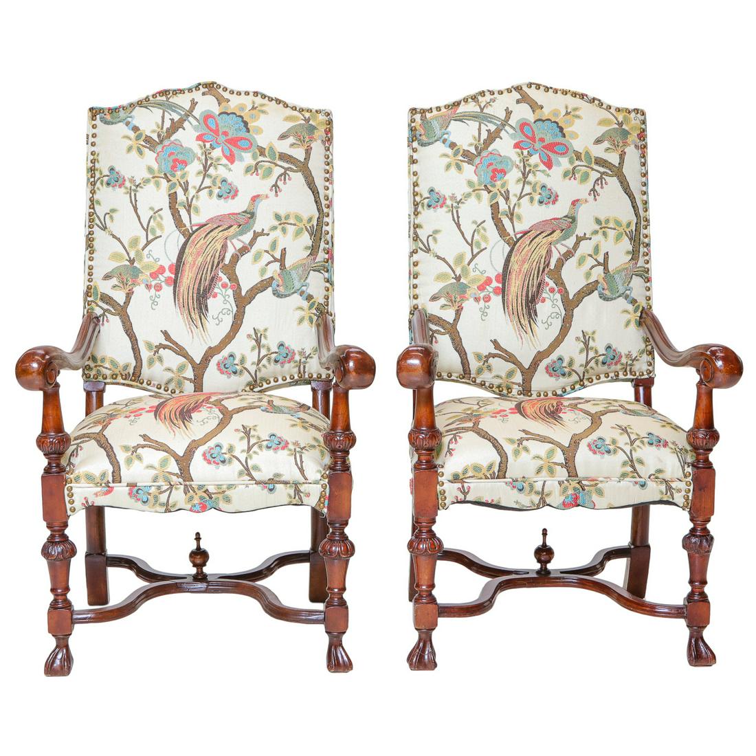 French Style Mahogany Library Chairs (1 of 5)