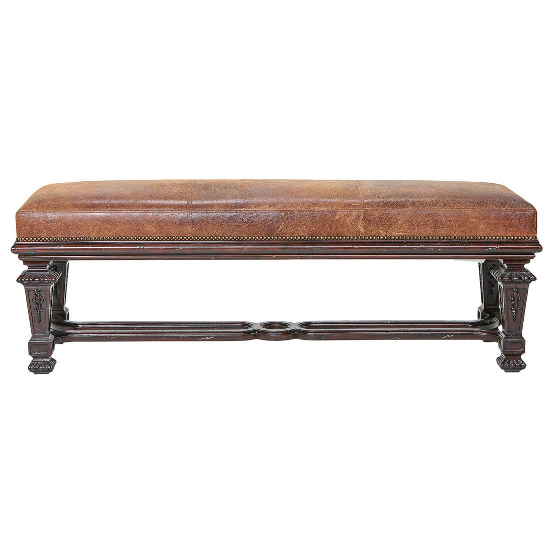 Maitland Smith Mahogany Bench (1 of 5)