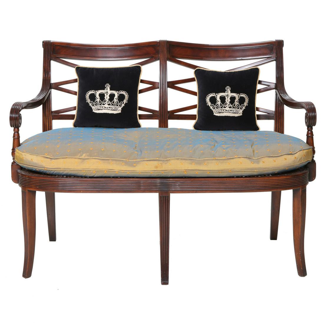 Mahogany Double Chair Back Settee (1 of 6)