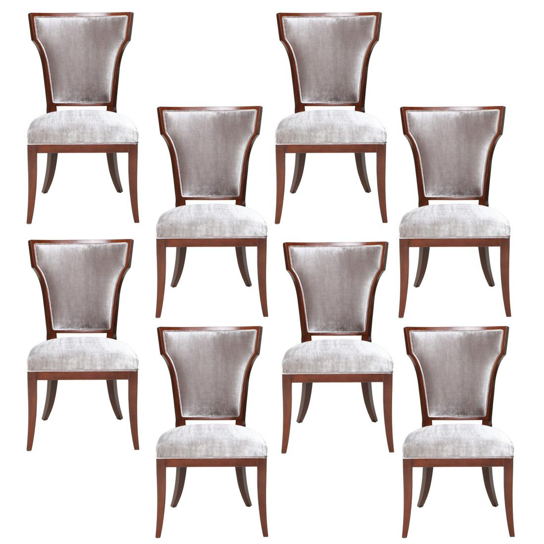 Contemporary Mahogany Side Chairs, Set of Eight (1 of 5)