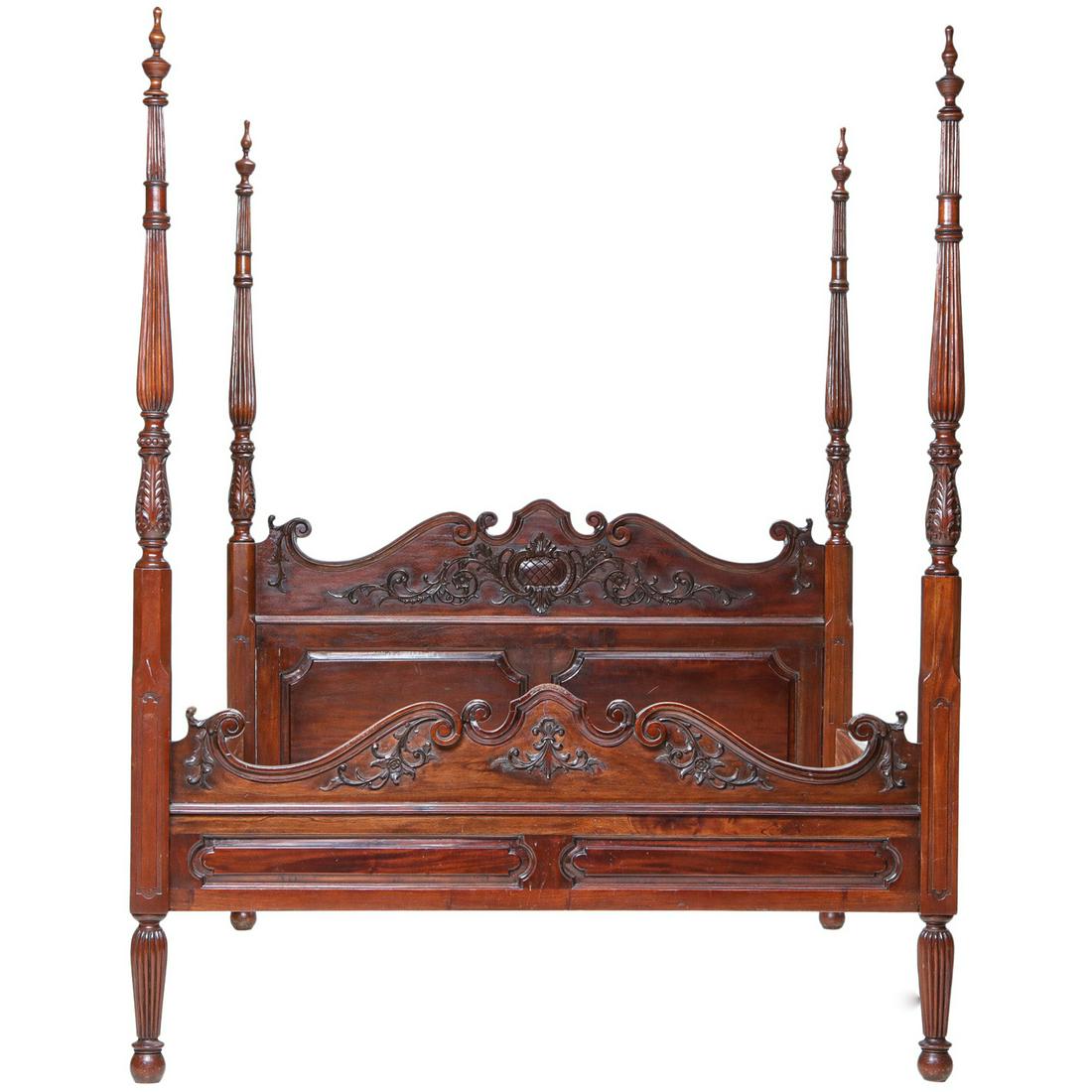 Mahogany Four Poster Queen Size Bed (1 of 5)