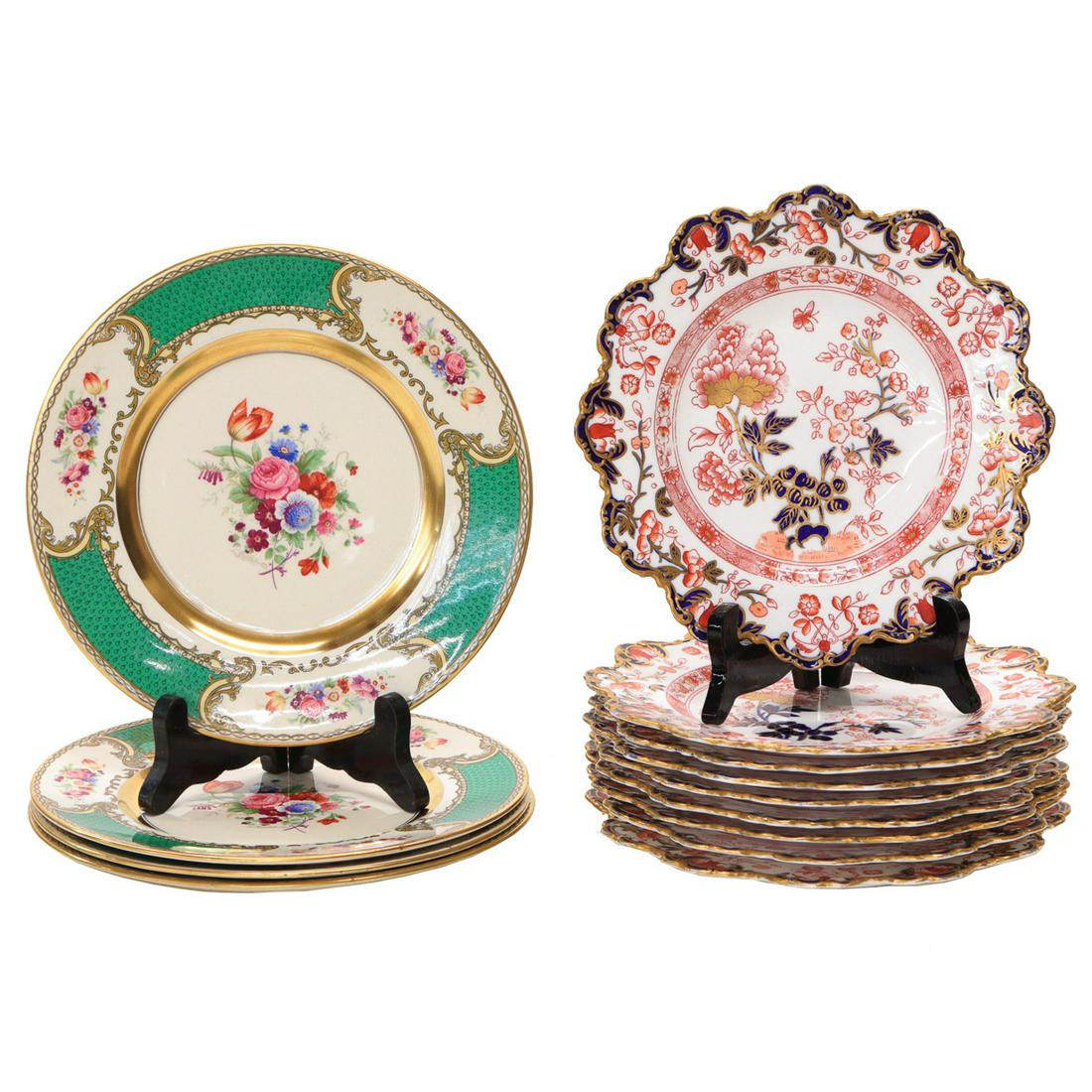 Vintage Royal Crown Derby Plates, Along with Staffordshire Plates (1 of 5)