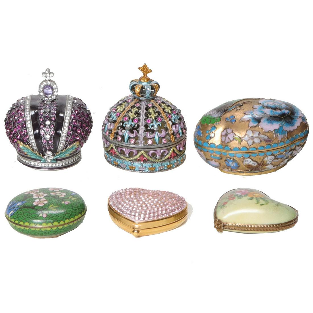 Miniature Limoges and Cloisonne Boxes, Six Total (1 of 5)