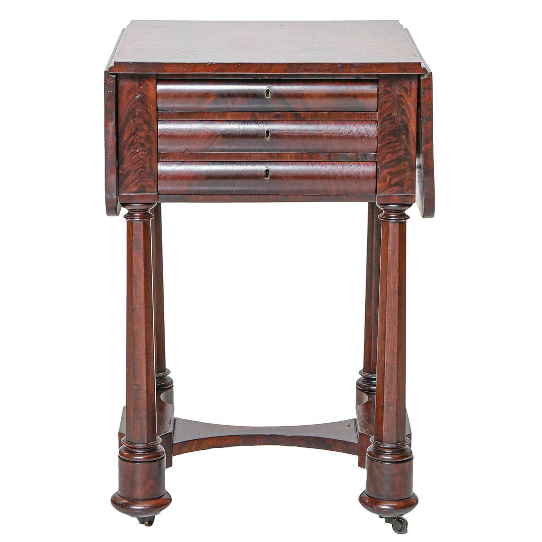 Vintage American Empire Mahogany Drop Leaf Side Table (1 of 6)