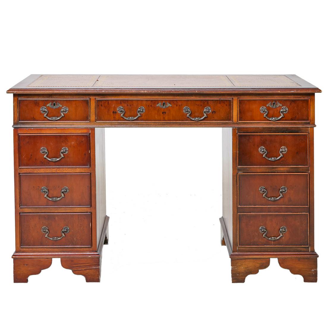 Bench Made English Mahogany Pedestal Desk (1 of 6)