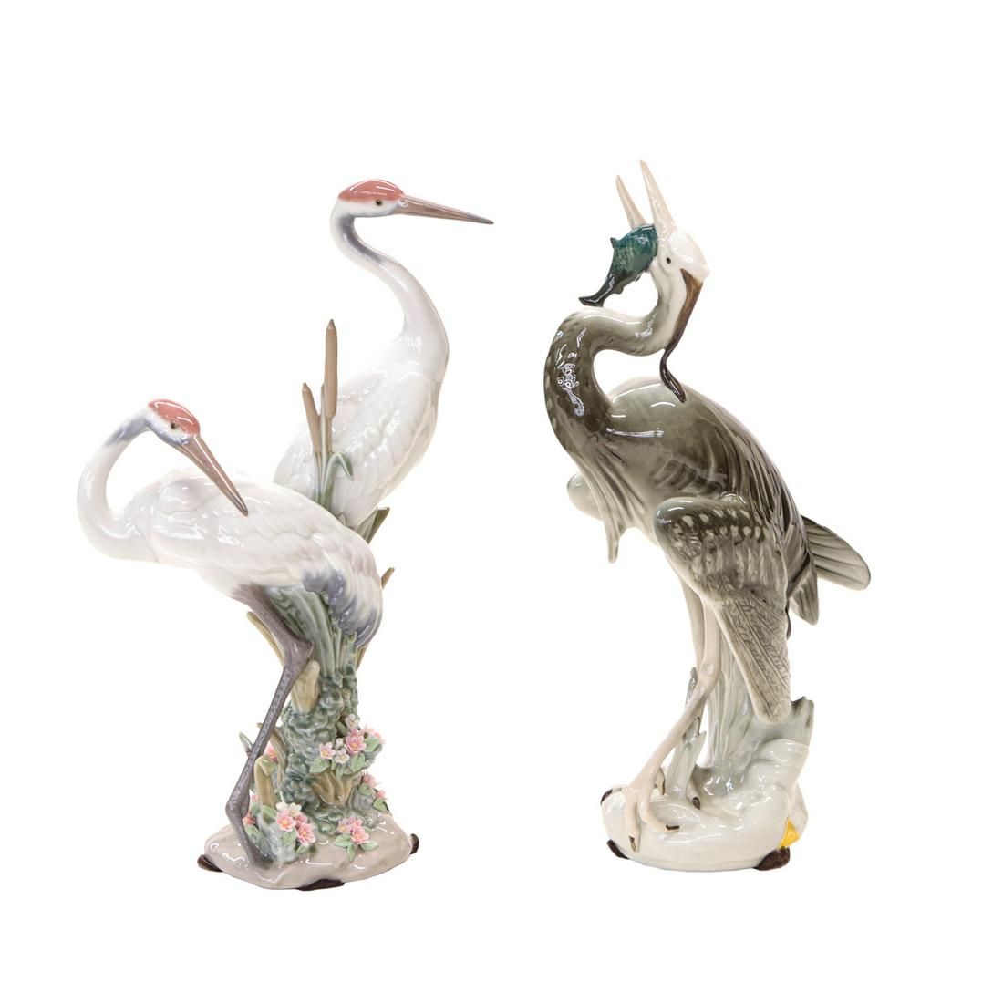 Lladro and Royal Dux Porcelain Heron Figurines (1 of 4)