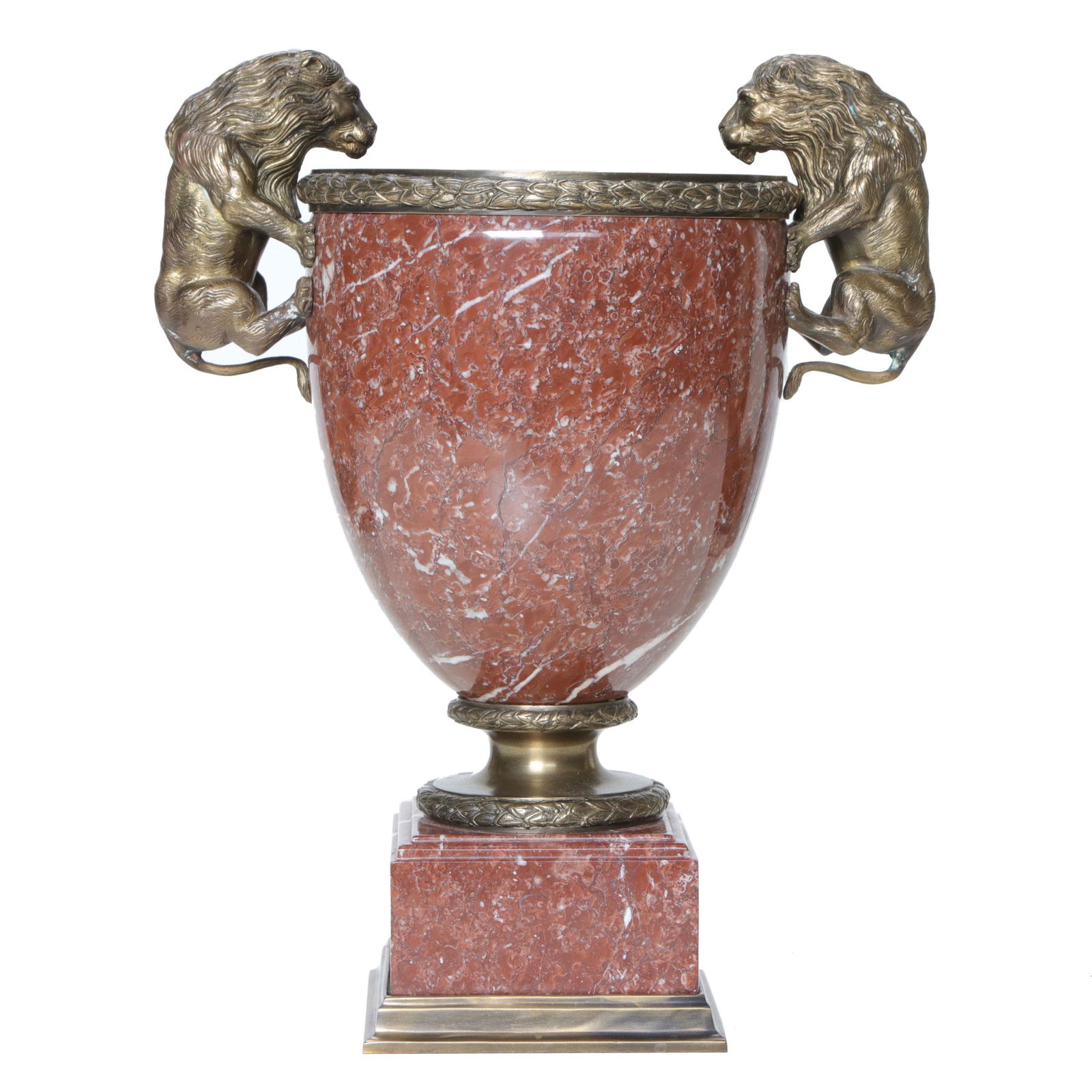 Rosalia Red Marble and Bronze Urn Having Gilt Bronze Rim (1 of 5)