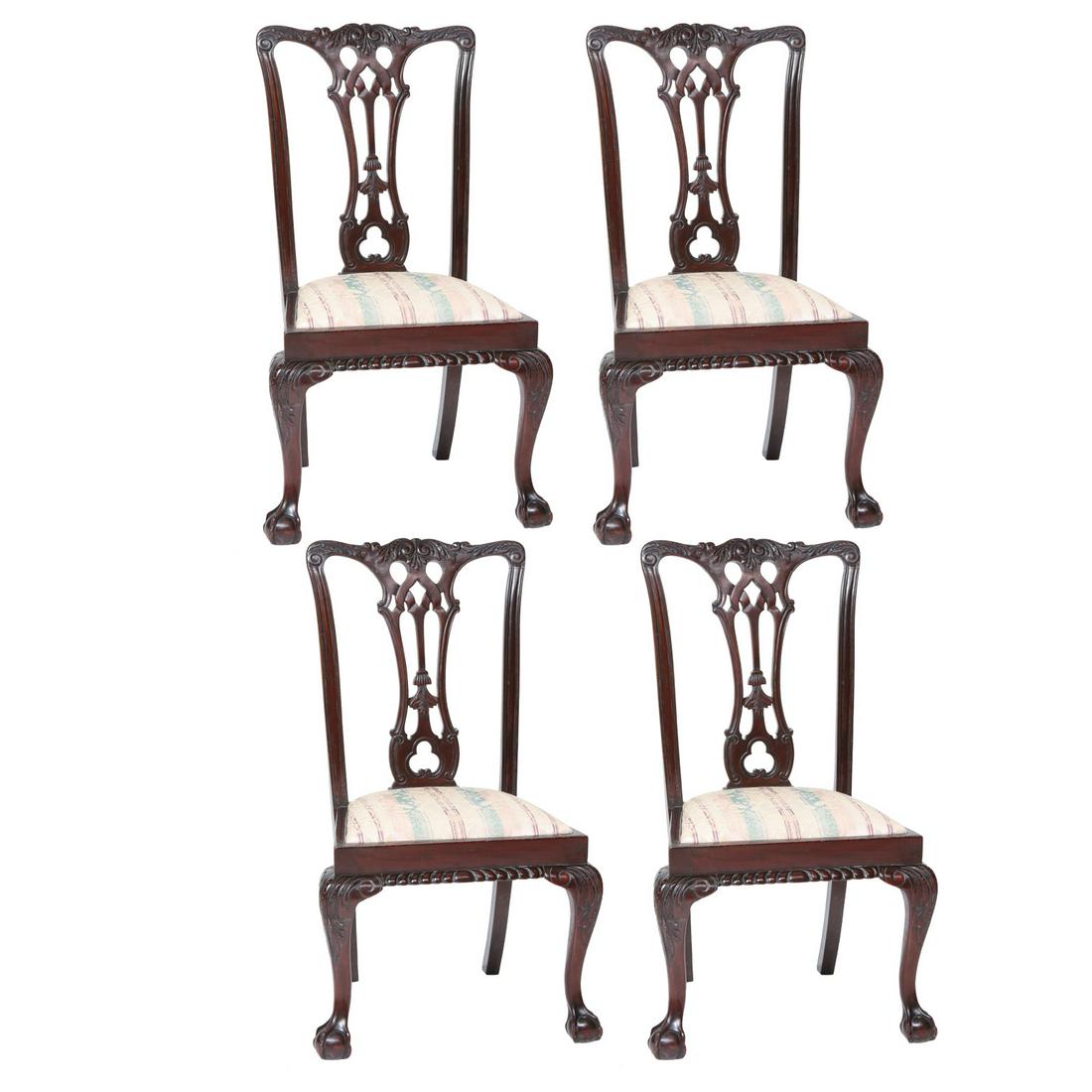 19th C. Mahogany Side Chairs, Set of Four (1 of 7)