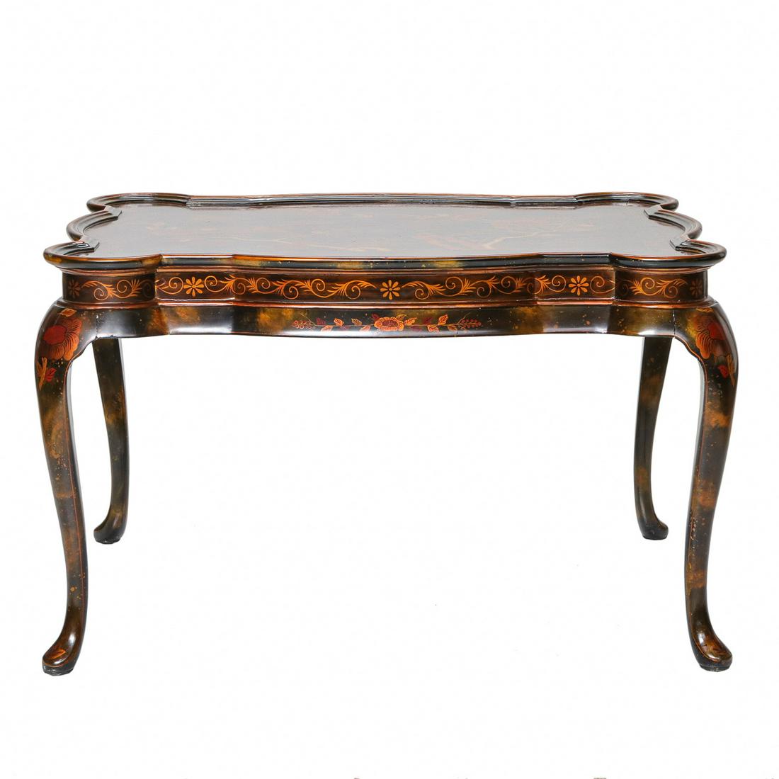 Maitland-Smith Lacquered Shaped Tea Table (1 of 5)