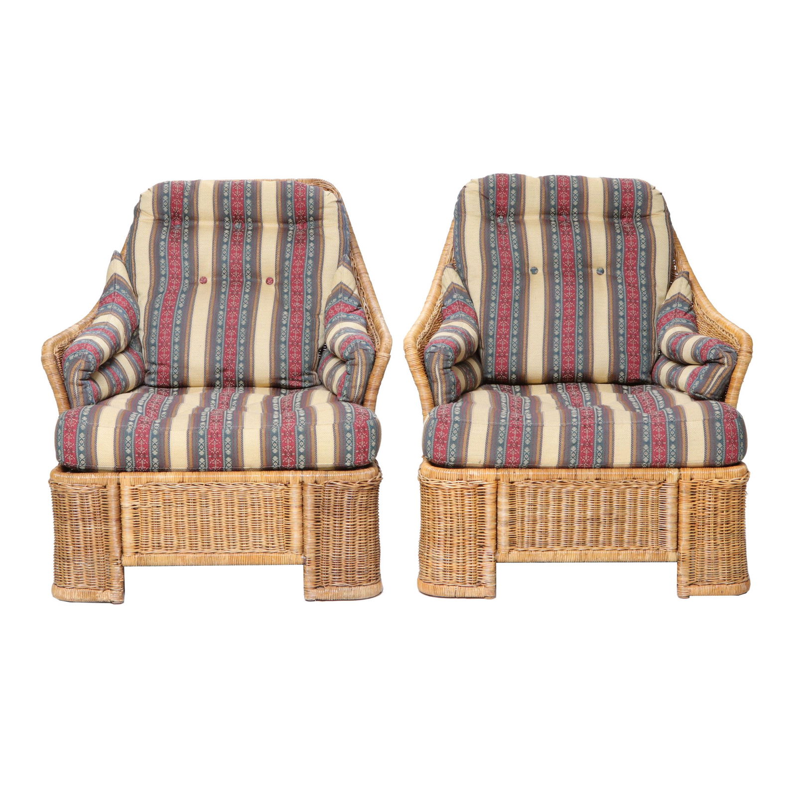 Classic Vintage Wicker Arm Chairs, Pair (1 of 5)