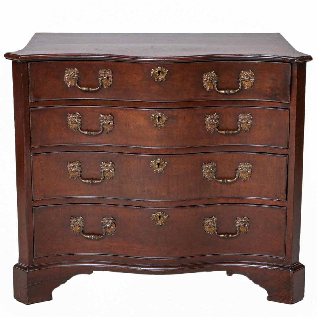 19th C. George III Mahogany Chest with Serpentine Front (1 of 8)