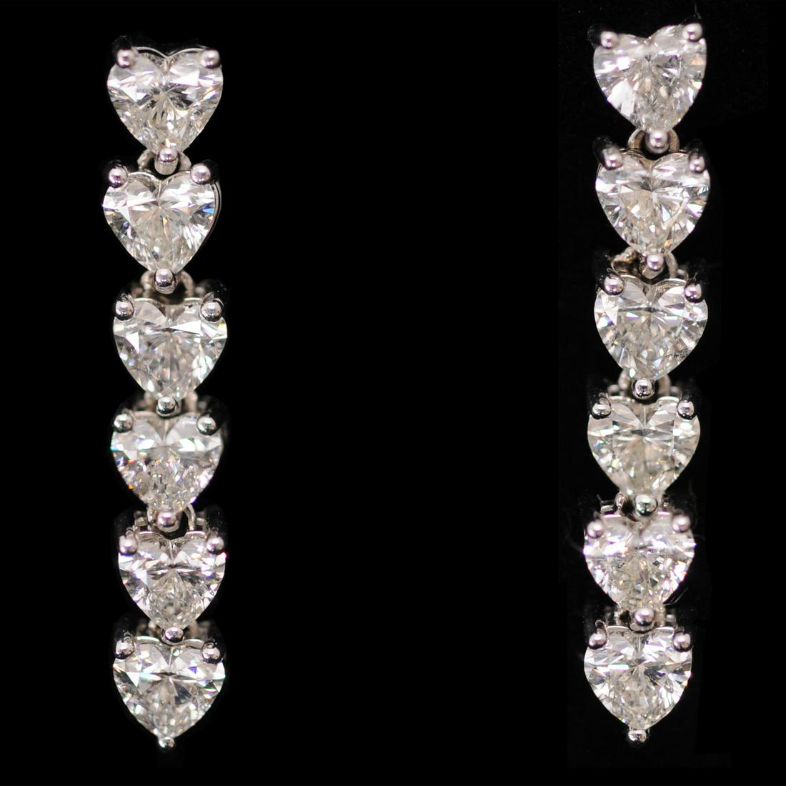 Diamond Drop Earrings, 14K White Gold (1 of 3)